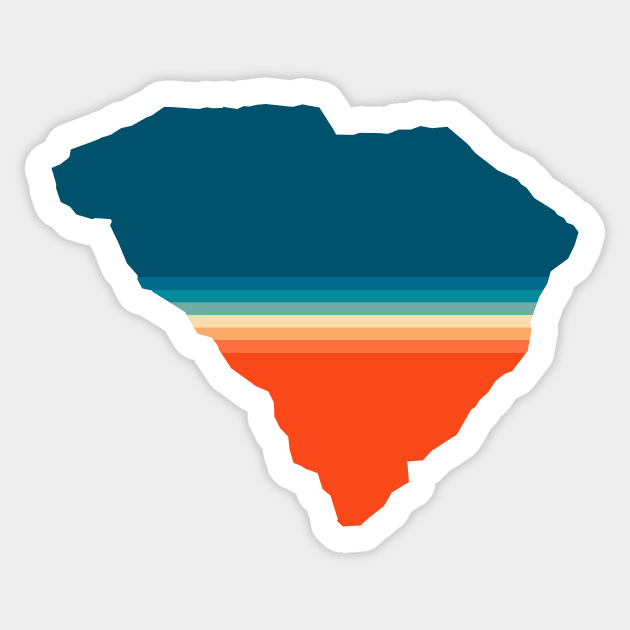 South Carolina State Retro Map Sticker by n23tees